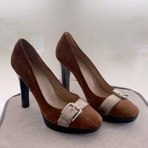 Michael Kors platform heels, size 10, brown suede